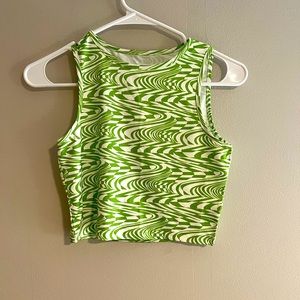 Green Patterned Tank Top